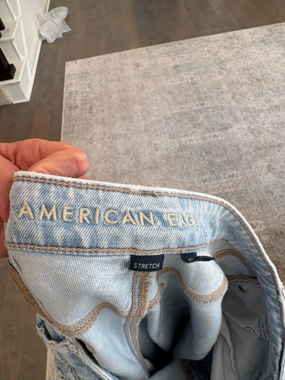 American Eagle Outfitters Light Blue Wide Leg Jeans WORN - Picture 6 of 6